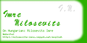 imre milosevits business card